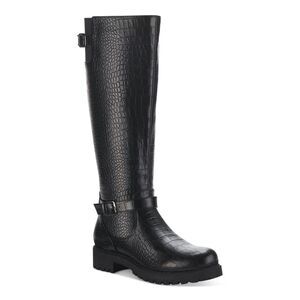 STYLE & COMPANY Womens Black Goring Elenorr Round Toe Block Heel Riding Boot 7 M
